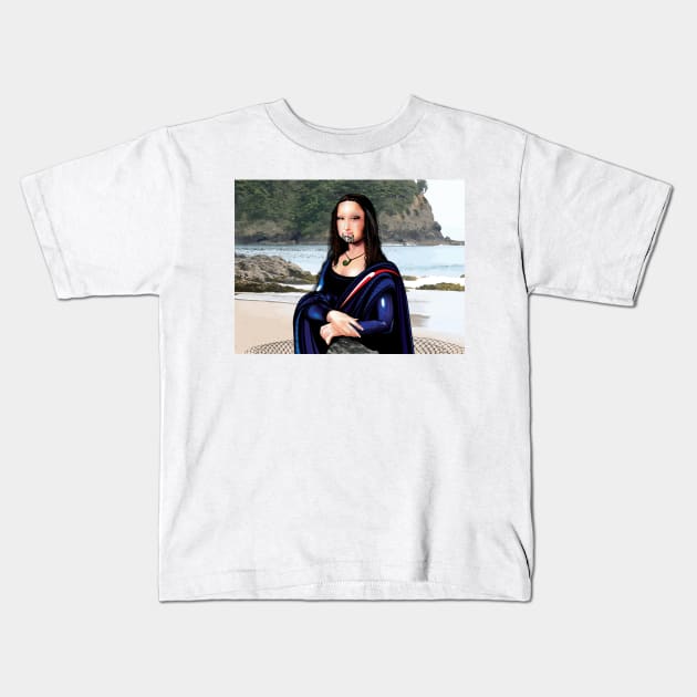 Kai Moana Lisa Kids T-Shirt by kiwiartyfarty